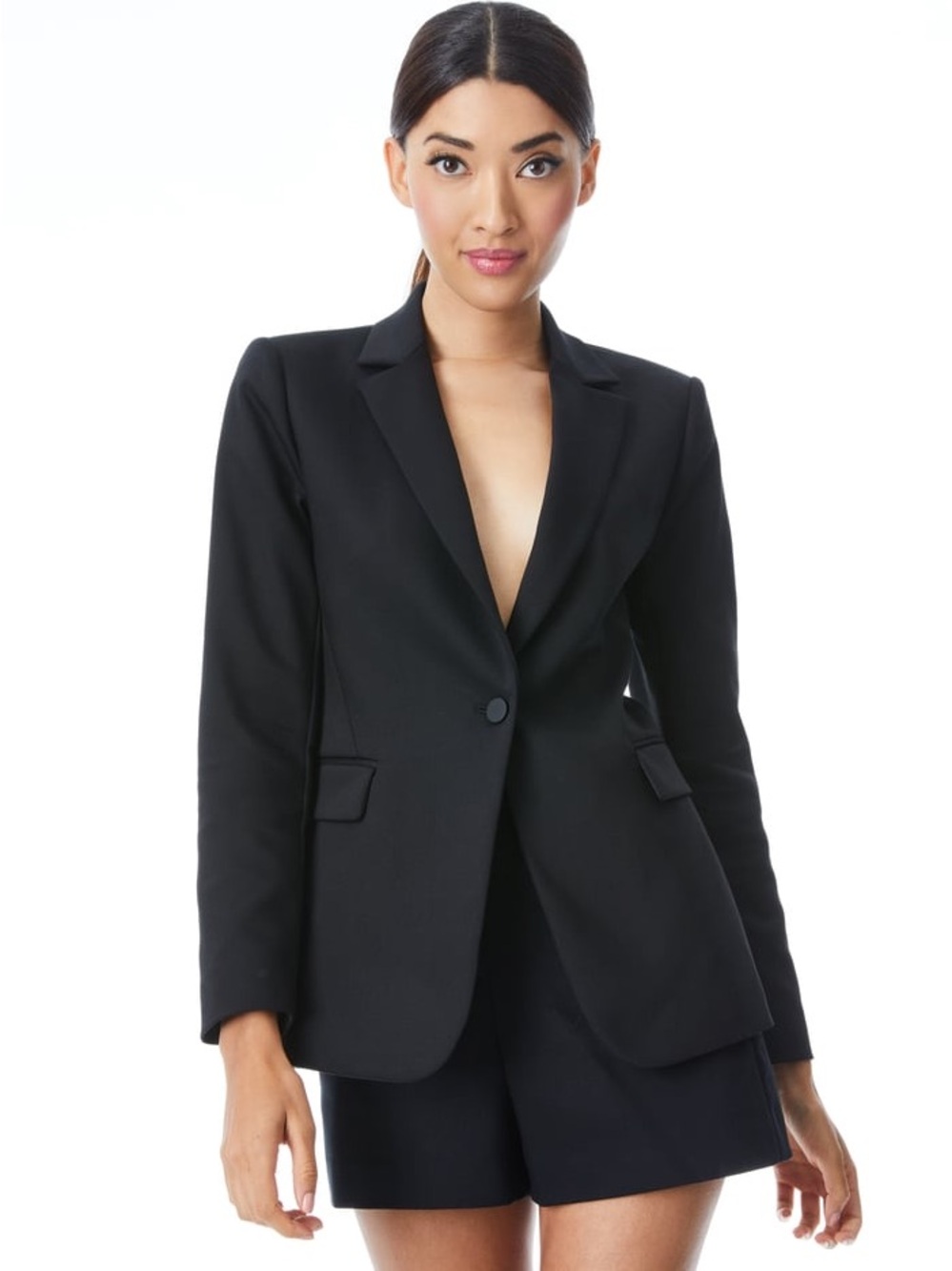 Classic Black Single-Button Women's Blazer